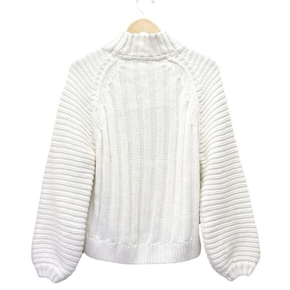Free People Sweetheart Sweater Ivory Chunky Knit Mockneck Pullover Size Small - Picture 3 of 13